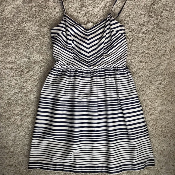 Navy Blue and White Striped Dress - Picture 1 of 1